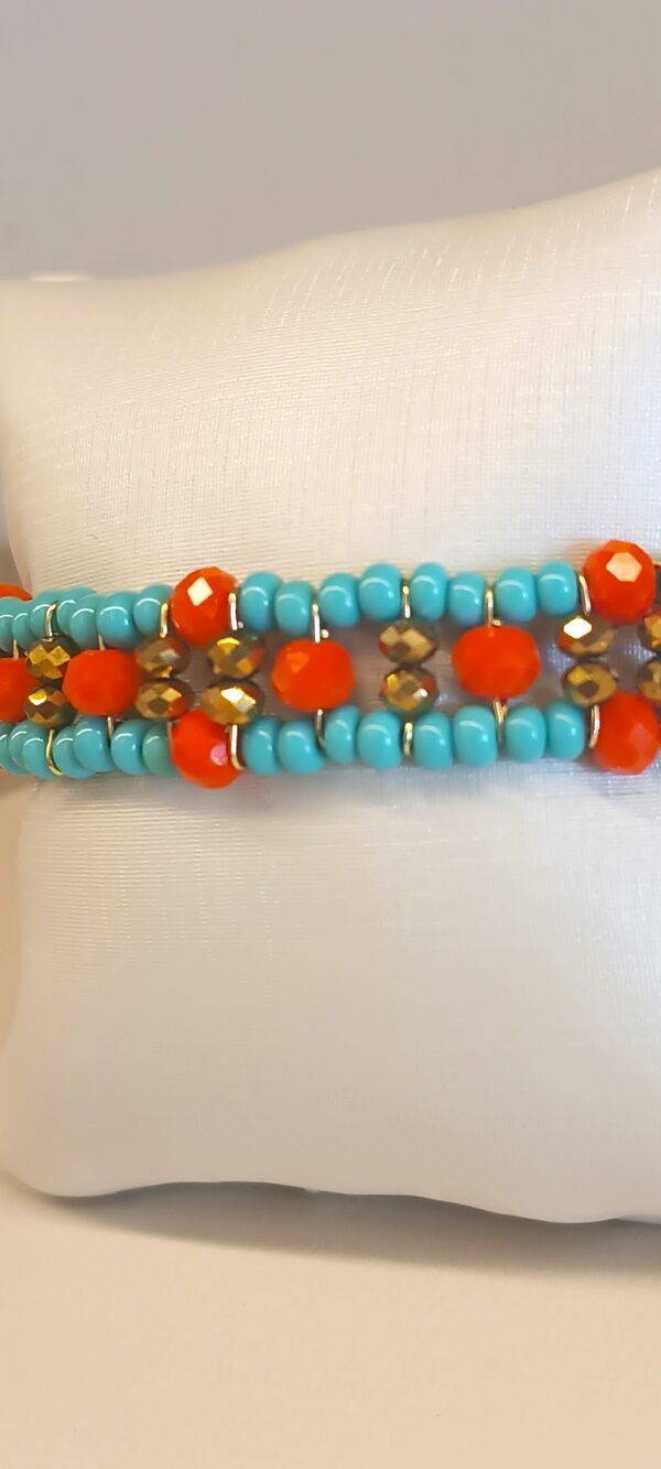 Pulseira cristais laranja azul Coralis 1828 - Imagem 2