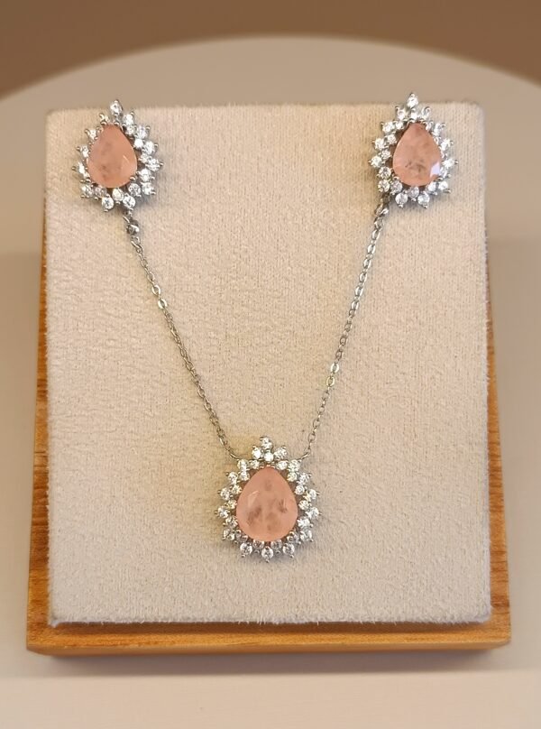 Conjunto gota fusion zircônia semi jóia 0975