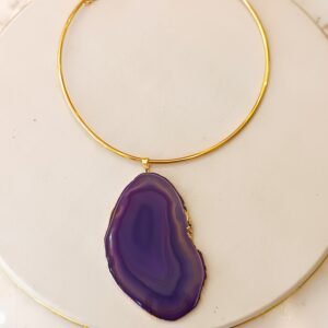 Colar ágata roxo 2607