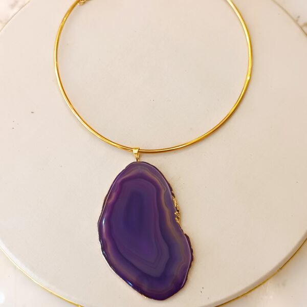 Colar ágata roxo 2607