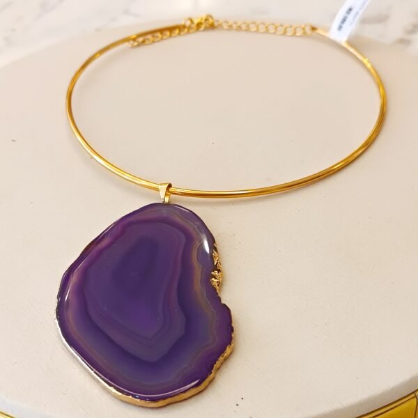 Colar ágata roxo 2607 - Imagem 3