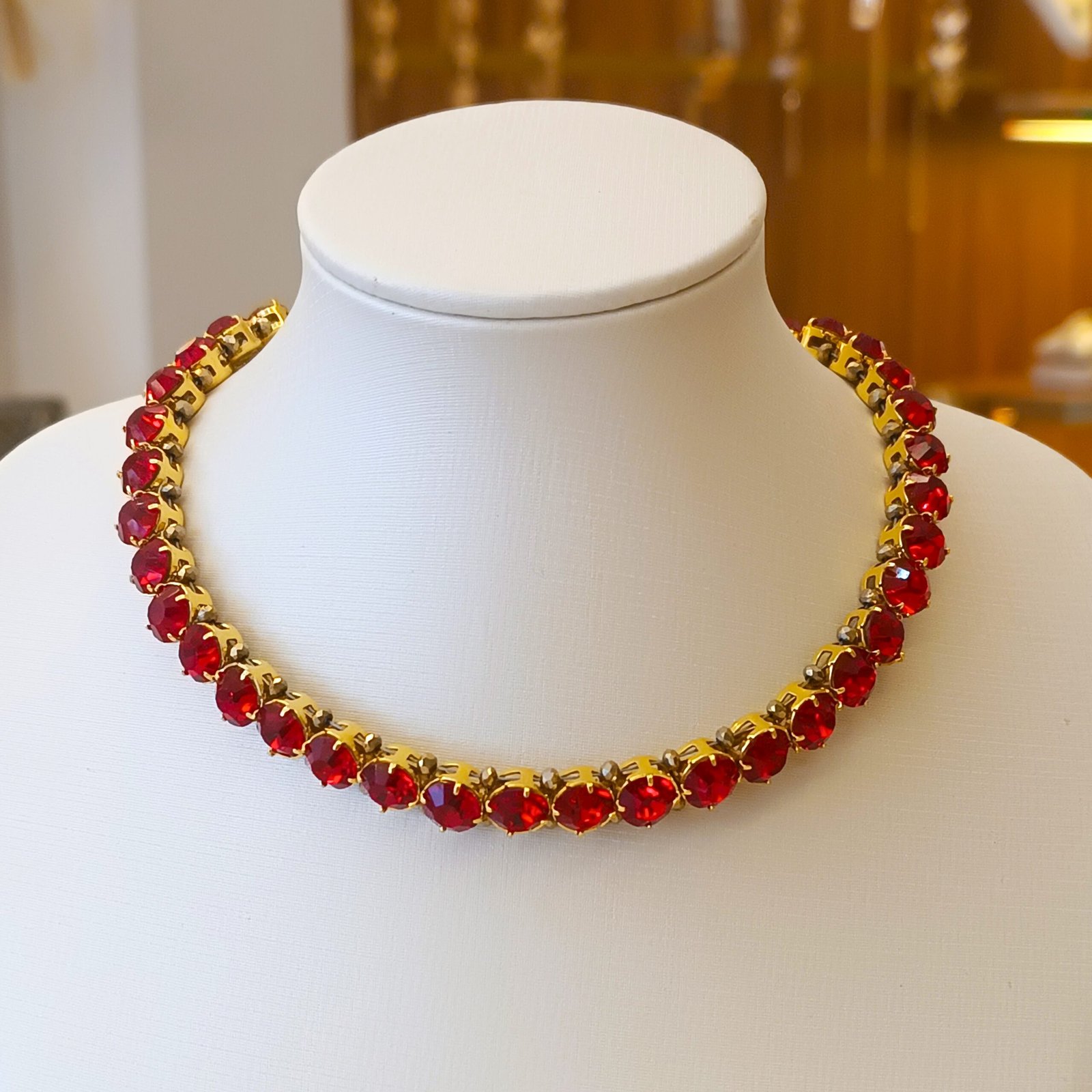 Choker strass G vermelho 1808