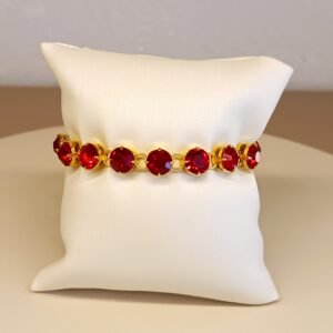 Pulseira strass vermelho redondo 3039