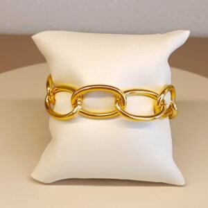 Pulseira dourada corrente oval 2863