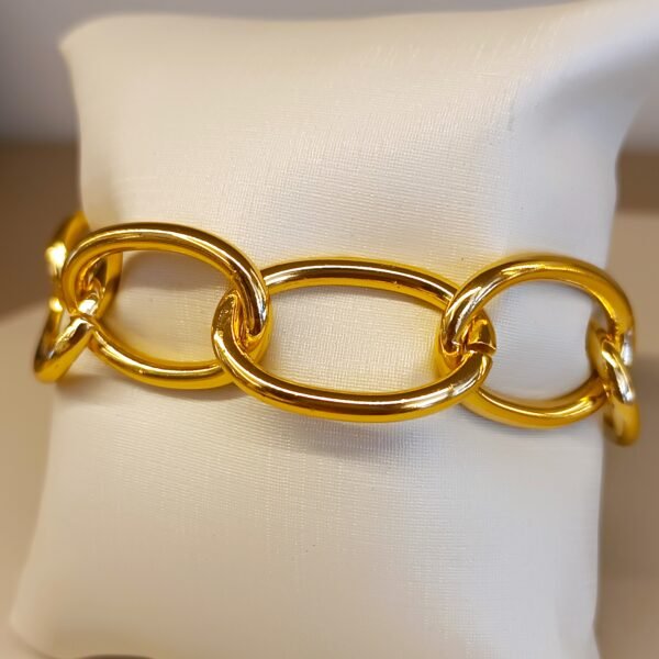 Pulseira dourada corrente oval 2863 - Imagem 2