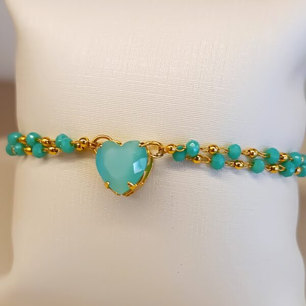 Pulseira pingente coração azul 2223 - Imagem 2