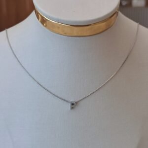 Colar letra P prata 925 3132