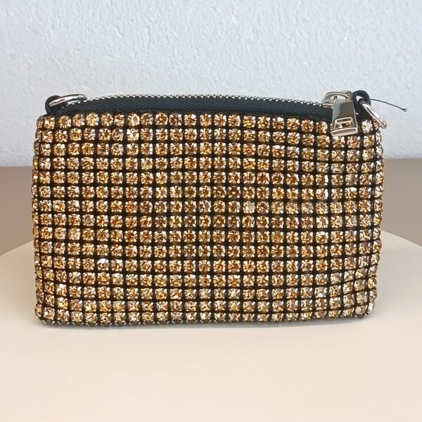 Bolsa malha strass dourada 3566 - Imagem 2