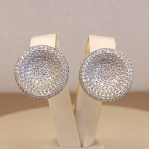 Brinco botão strass brilho 3819