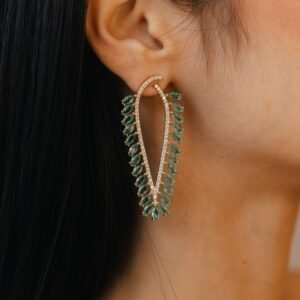 Brinco longo pingos verdes 3989