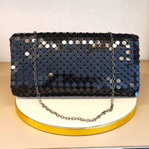 Bolsa longa malha escama preta 4226