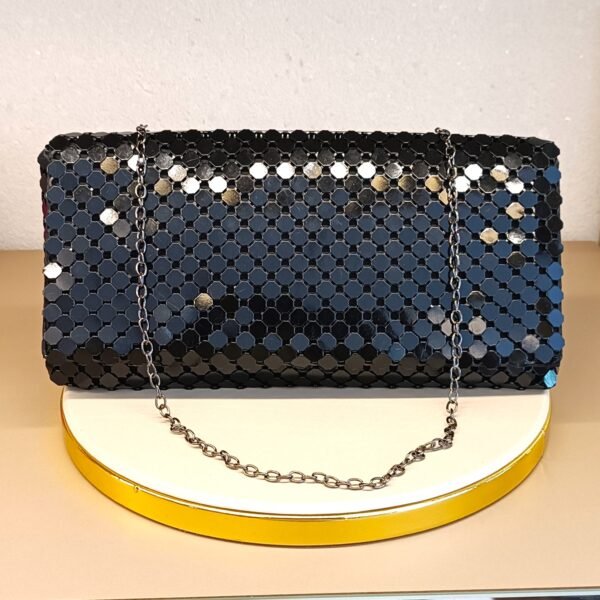 Bolsa longa malha escama preta 4226