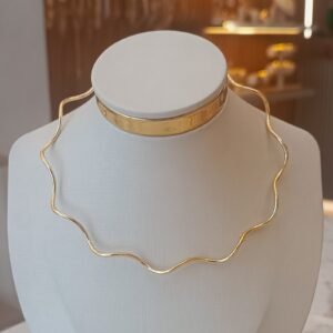 Chocker dourada fina ondas 4205