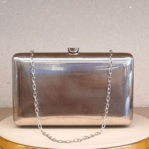 Bolsa metal riscas finas níquel - 4695