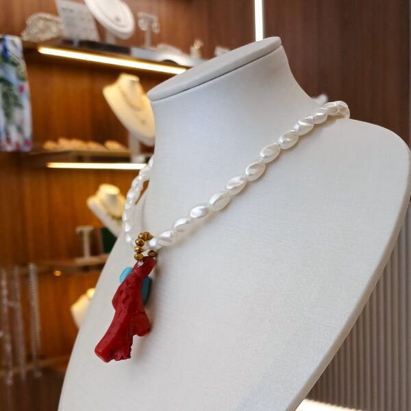 Colar pérola ping vermelho - 5743 - Imagem 2
