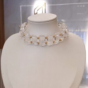 Colar transparente retangular - 5846