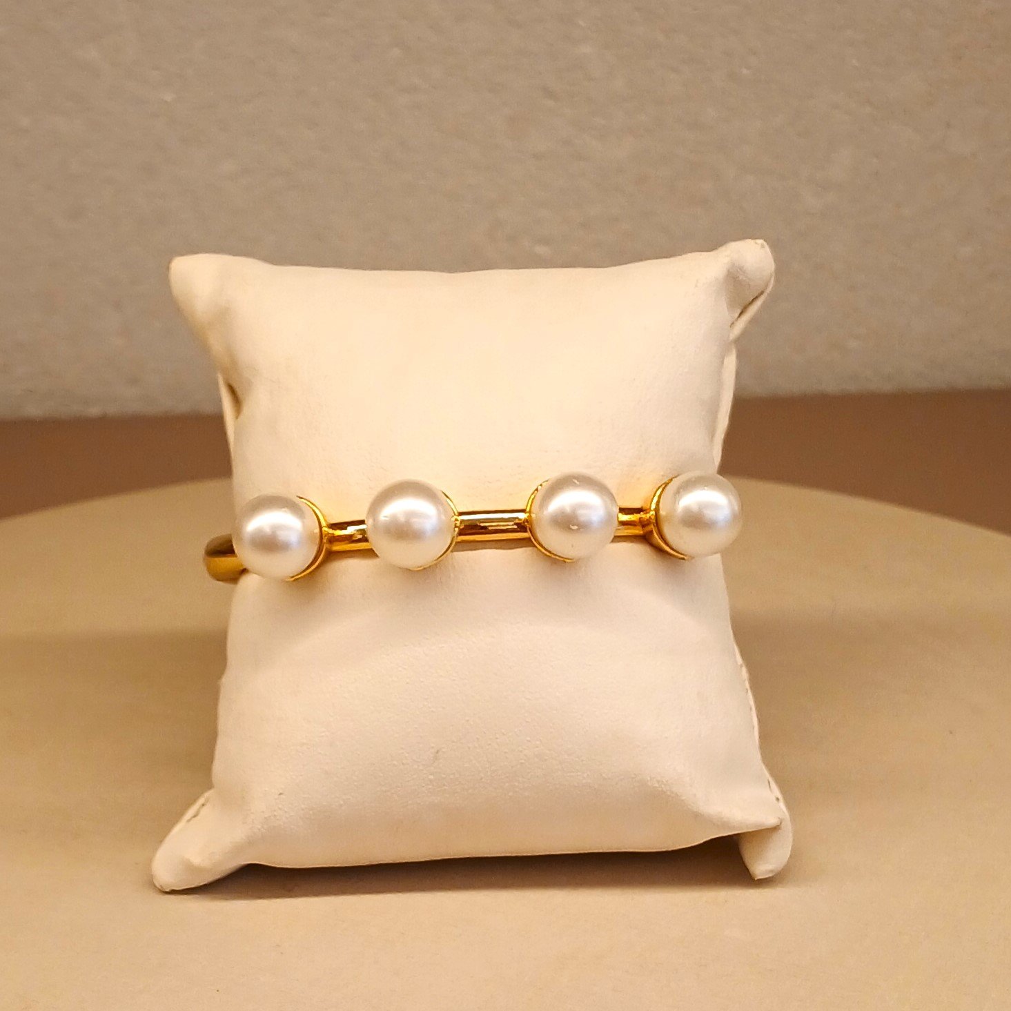 Pulseira banhada 3 pérolas - 4569