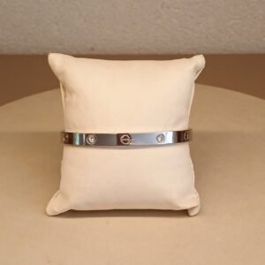 Pulseira aço inox pontos com brilho - 5345