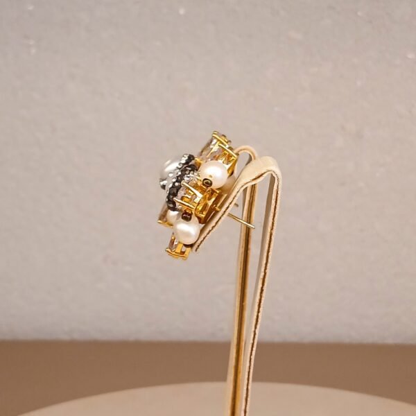 Brinco pérolas com gota zircônia - 5433 - Imagem 2