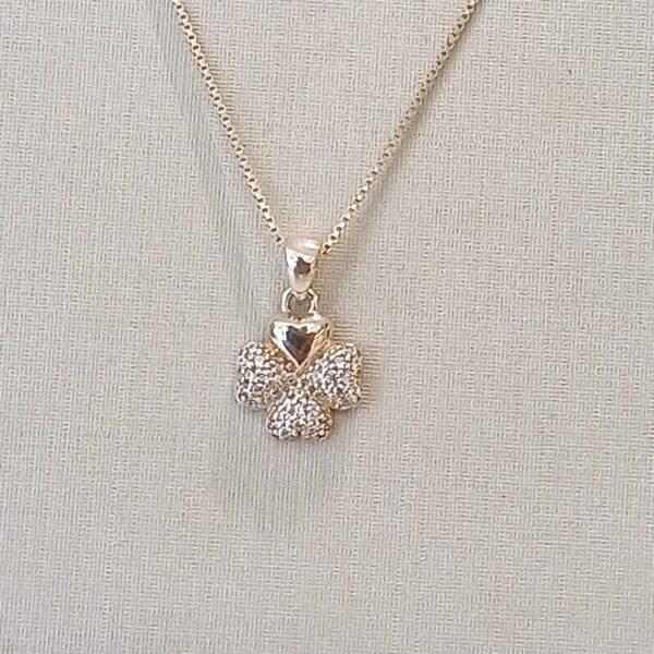 Conjunto prata forma trevo crav - 4337 - Image 2