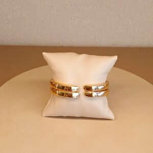 Bracelete dourado duas listras - 6328