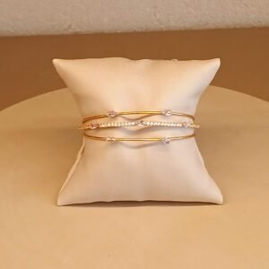 Bracelete 3 voltas strass dourado - 6047