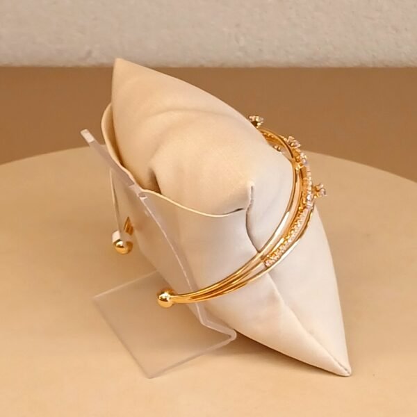 Bracelete 3 voltas strass dourado - 6047 - Imagem 2