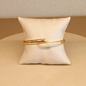 Bracelete crav/liso dour - 6309