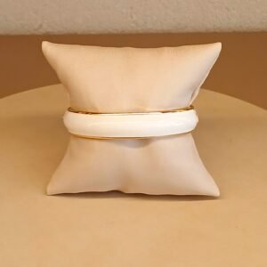 Bracelete esmaltado branco dourado - 6307